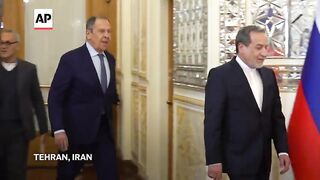 Russian and Iranian FMs meet in Tehran for bilateral talks.