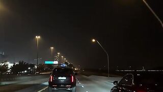 This is not a scene from a movie, it was shot in the streets of Riyadh.