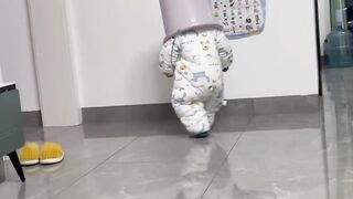 The naughty child is very funny