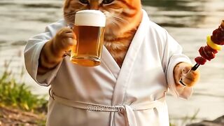 The cat has adate