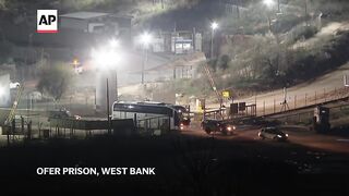 Families and friends welcome released Palestinian prisoners in West Bank.