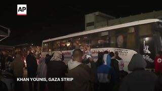 Palestinian prisoners released by Israel arrive in Gaza.