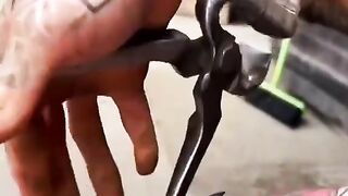 Let's watch this guy cut a horse's toenails