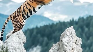 tiger attacks eagle
