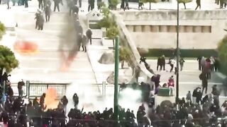 Massive riots are happening right now in Athens, Greece