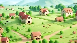 Village cartoon background animation video