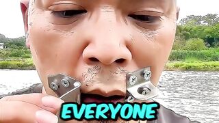He locked his mouth with a paddlock ????????