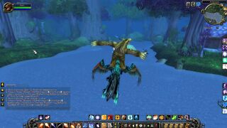 WOW Фурболг летит верхом на птичке в Ясеневом лесу, почему стоя!? World of Warcraft