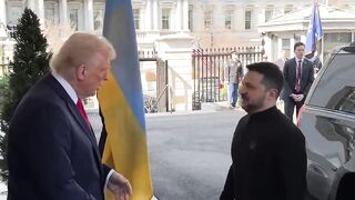 President Trump greets President Zelenskyy at the