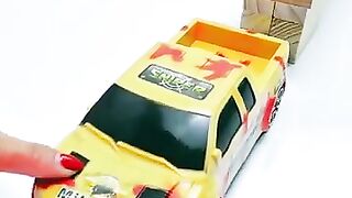 Marble Run Race ☆ HABA Slope & Retro Makita Truck, Excavator, Garbage Truck, Dump Truck, Ambulance07