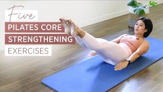 5 Pilates Core Strengthening Exercises for beginners_ 10 minute at home workout