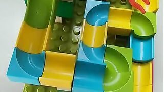 Marble Run Race ☆ HABA Slope & Retro Makita Truck, Excavator, Garbage Truck, Dump Truck, Ambulances