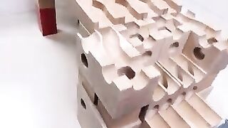 marble Run Race ASMR #250 Wooden Wave Course Colorful Marbles #marblerun #marblerunrace #asmr