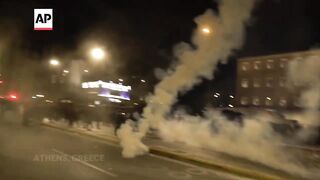 Protests turn violent in Greece over deadly 2023 train crash.