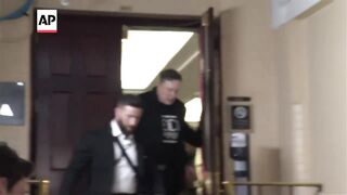 Elon Musk leaves Capitol Hill after DOGE meeting with Republicans.