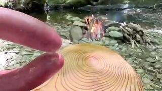 eating food in the forest