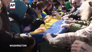 Citizens rally support for Ukraine in Washington, DC, as US relations sour.