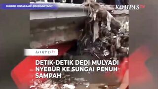 Detik detik Dedi Mulyadi nyebur ke sungai
