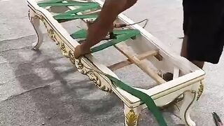 A professional man who makes luxury sofas