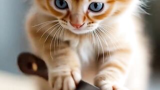 Funny cat cocking