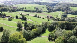 Beautiful village landscape drone view