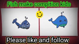 How to Draw and Paint Cartoon fish | Kids drawing challenge