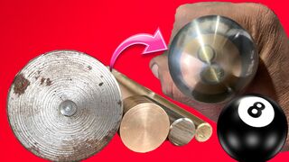 Best manufacturing process of steel solid shaft 8 ball made a two different sizes on lathe machine