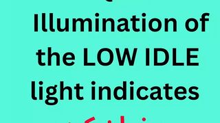 Illumination of the LOW IDLE light indicates