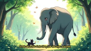 friendship of cat and elephant