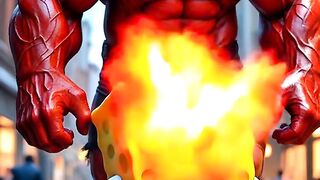 Red Hulk + Spongebob fusion hybrid #fusion #hybrid #animalfusion #hulk #spongebob #beast #midjourney #aigenerated #dccomics #ai #aiart
