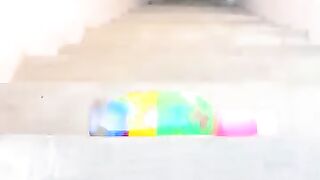 Color full ballons glass bottles asmr