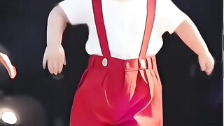 A Cute Little Girl Dancing Joyfully