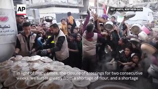 Desperate wait for food in Gaza as Israeli aid blockade continues.