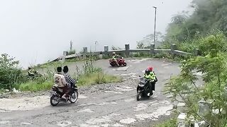 the road is uphill