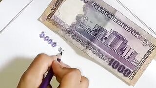 How to draw Bangladesh 1k Taka
