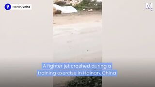 Pilot ejects safely before fighter jet crashes during training exercise in China