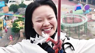 This woman fell when her safety rope broke.