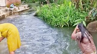split jackfruit in the river