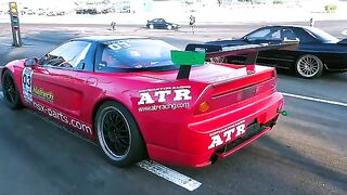 Drag race honda nsx na1 vs nissan skyline gt-r r32 #nsxvsskyline #dragracing #dragracebattle