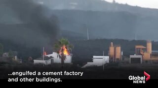 La Palma volcano_ Lava engulfs cement factory forcing new lockdowns