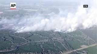 Wildfire burns in San Jacinto County in Texas.