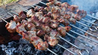 Cooking shish kebab