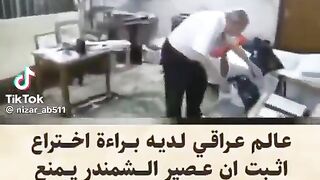 An Iraqi scientist holds