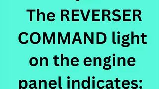 The REVERSER COMMAND light on the engine panel indicates: