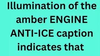 Illumination of the amber ENGINE ANTI-ICE caption indicates that