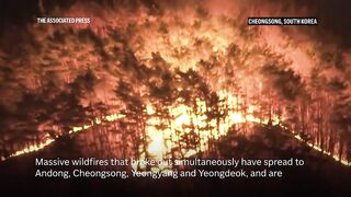 Wildfires ravage southern South Korea, killing 18 people.