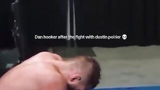 Dan Hooker after the fight with Dustin poirier
