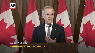 Carney says Canada will fight US tariffs with 'retaliatory trade actions of our own'.
