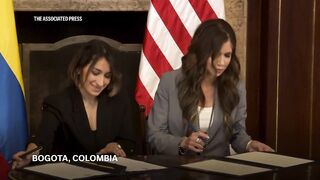 Kristi Noem visits Colombia to discuss immigration and crime.