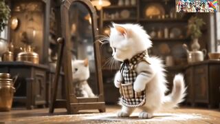 Fluffy Kitten pizza party / Fiesta de pizza / Festa da pizza#aikitten #aicat #kitten #kittenlover